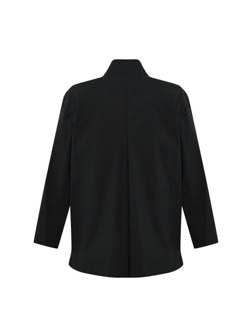 Blusa kimono con fiocco in cotone nero Liviana Conti | F5SK11Y69-0